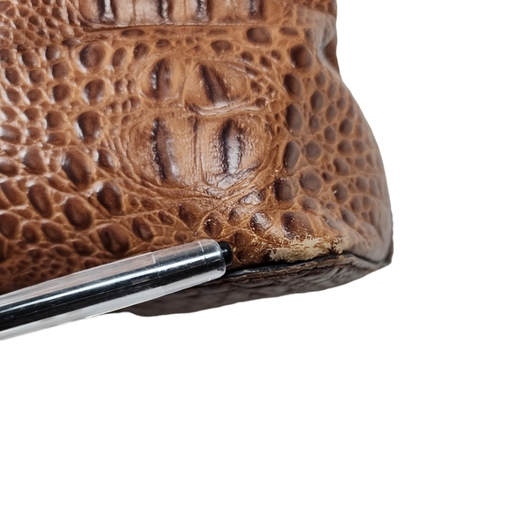 Etienne Aigner brown Crocodile Embossed Leather Handbag Tote Bag Purse - Picture 15 of 16